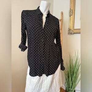 Uniqlo Black Polka Dot Women's Top XS